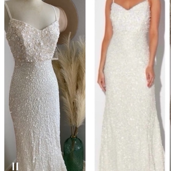 Lulus At Last White Sequin Mermaid Maxi Dress - Picture 5 of 17